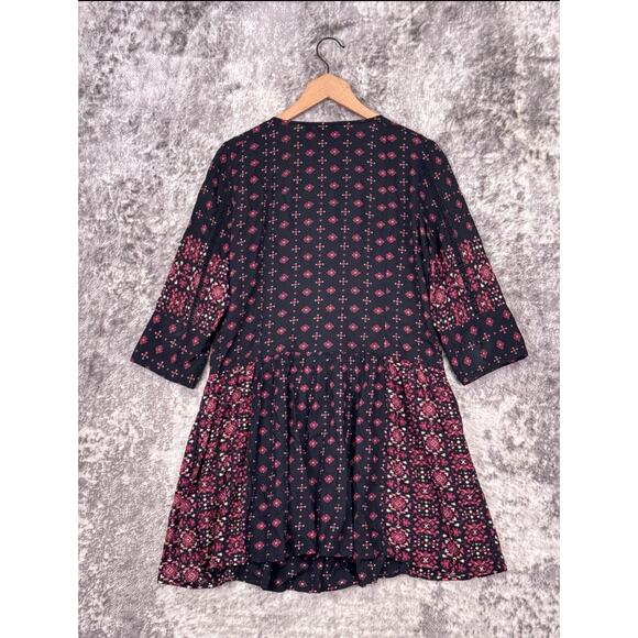 ANTHROPOLOGIE x VANESSA VIRGINIA Kaleidoscope Beaded Boho Dress Sz M Castle Core - Picture 2 of 7